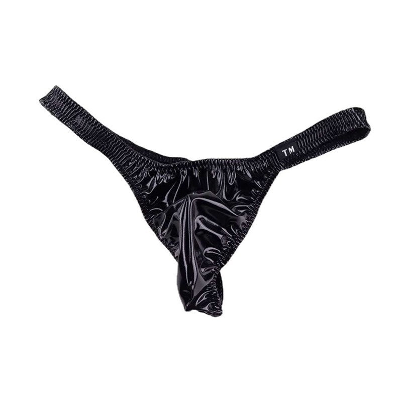 en's Patent Leather Thong with Iron Ring - DZK031 - YDressup