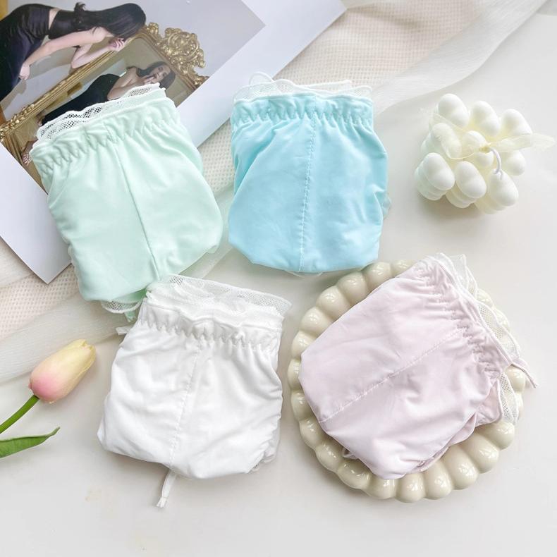 Femboy Satin Side-Tie Panties with Frilly Ruffles - FU004