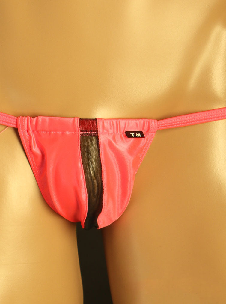 Men's Ice Silk Sheer Thong Underwear Low Rise Mesh G-String - GZK028 - YDressup