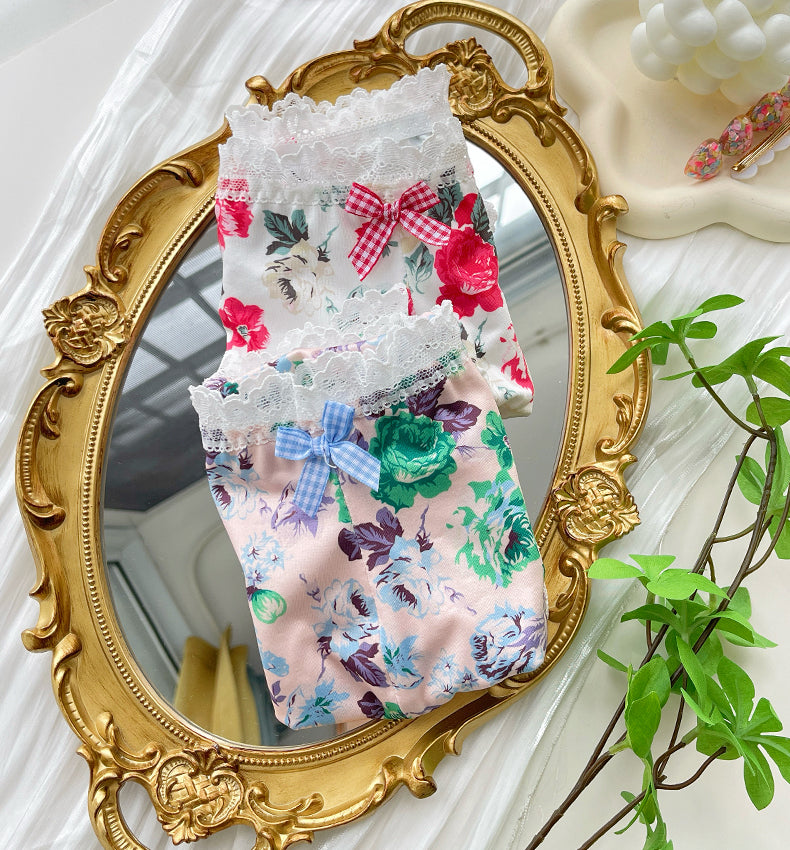 Fancy Floral Satin Lace Men's Panties - FU016