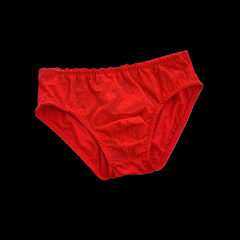 Sexy Floral Lace Mesh Men's Panties - FU018