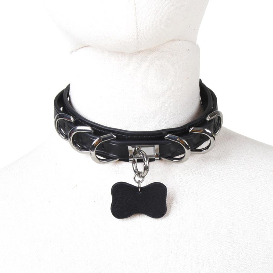 Premium Leather BDSM Collar with Leash - PJ009