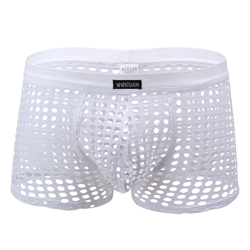 Sexy Underwear Mesh Breathable Boxer Briefs Soft Stretch Trunks - PJK025