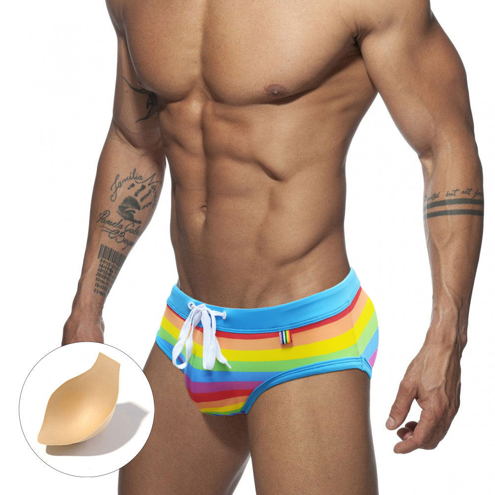 Retro Rainbow Swim Briefs - YK043