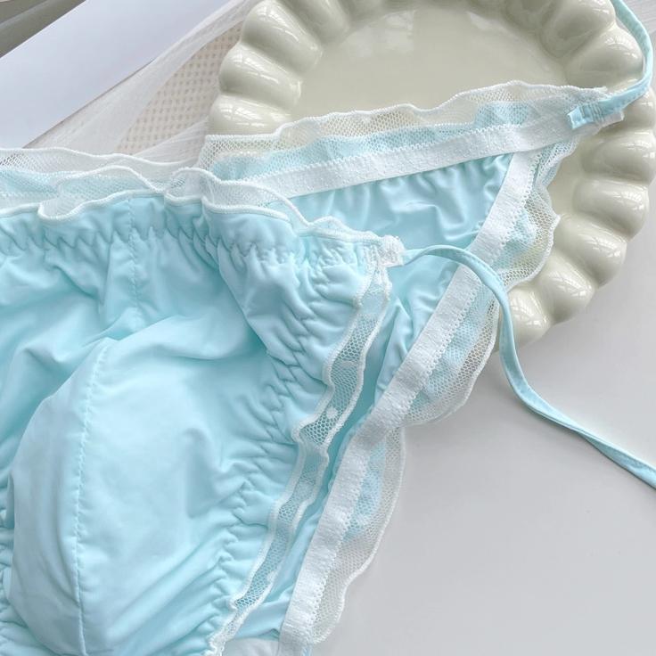 Femboy Satin Side-Tie Panties with Frilly Ruffles - FU004