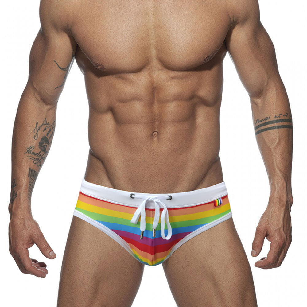 Retro Rainbow Swim Briefs - YK043 - YDressup