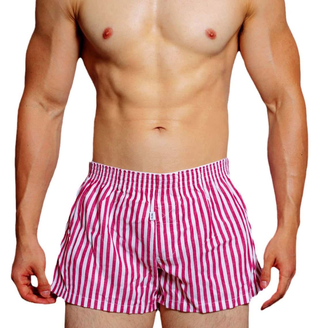Men's Fashion Low Waist Striped Cotton Home Shorts - PJK024