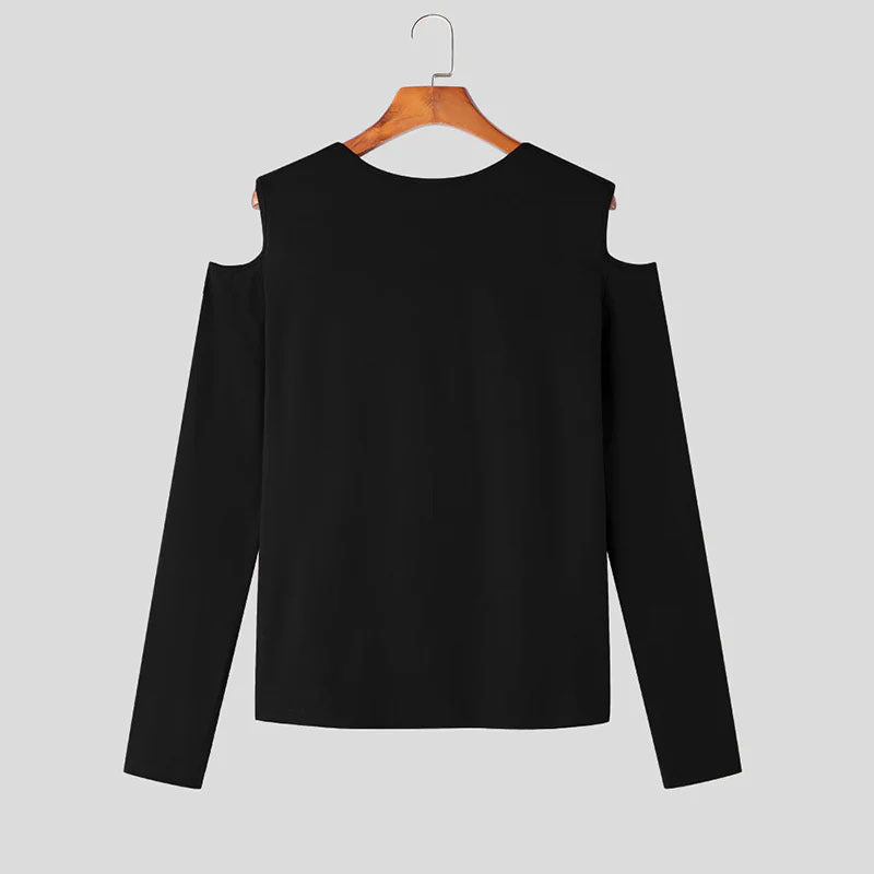 Men's Elastic and Sexy T-shirt with Tight Fitting Bottom - KK007 - YDressup