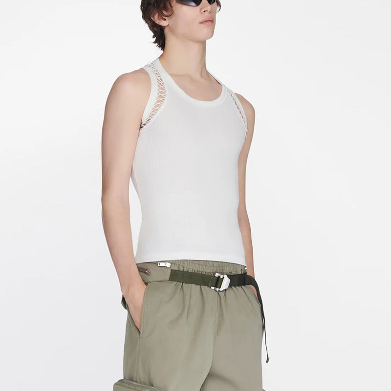 Versatile Loose White Casual Men's Tank Top - TT002 - YDressup