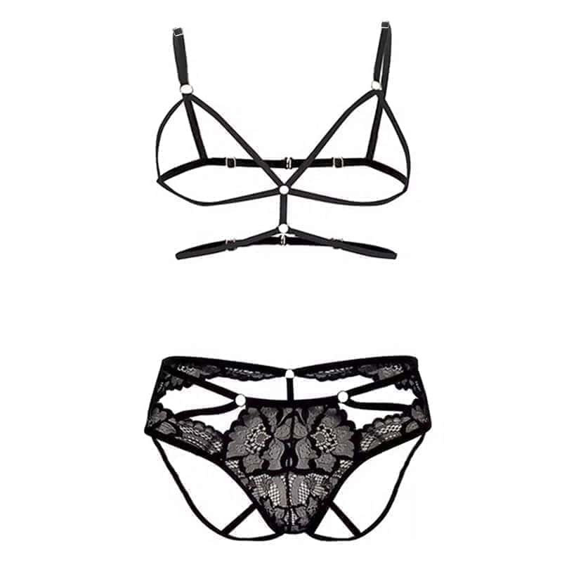 Men's Lace Bra Thongs Underwear Suit - YNY142