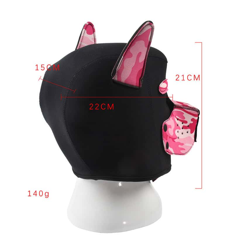 BDSM Bondage Dog Hood Mask with Detachable Nose for Roleplay - KB055