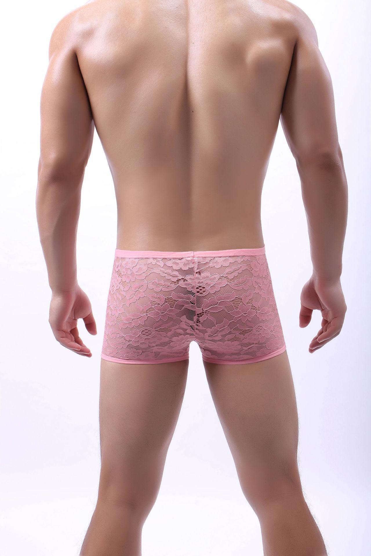 Men's Sexy Lace Boxer Briefs - PJK031 - YDressup