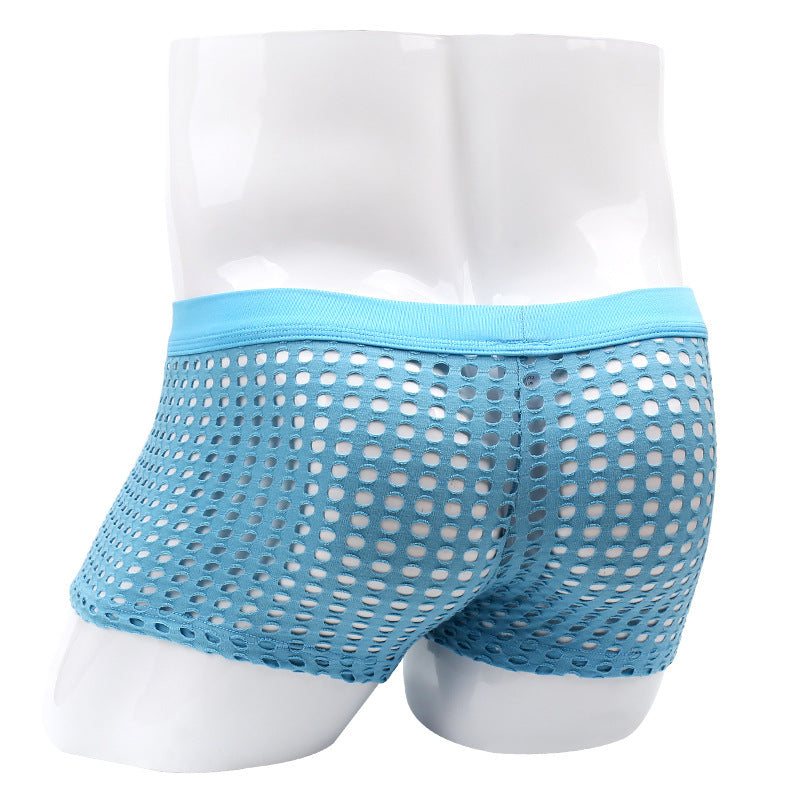Sexy Underwear Mesh Breathable Boxer Briefs Soft Stretch Trunks - PJK025