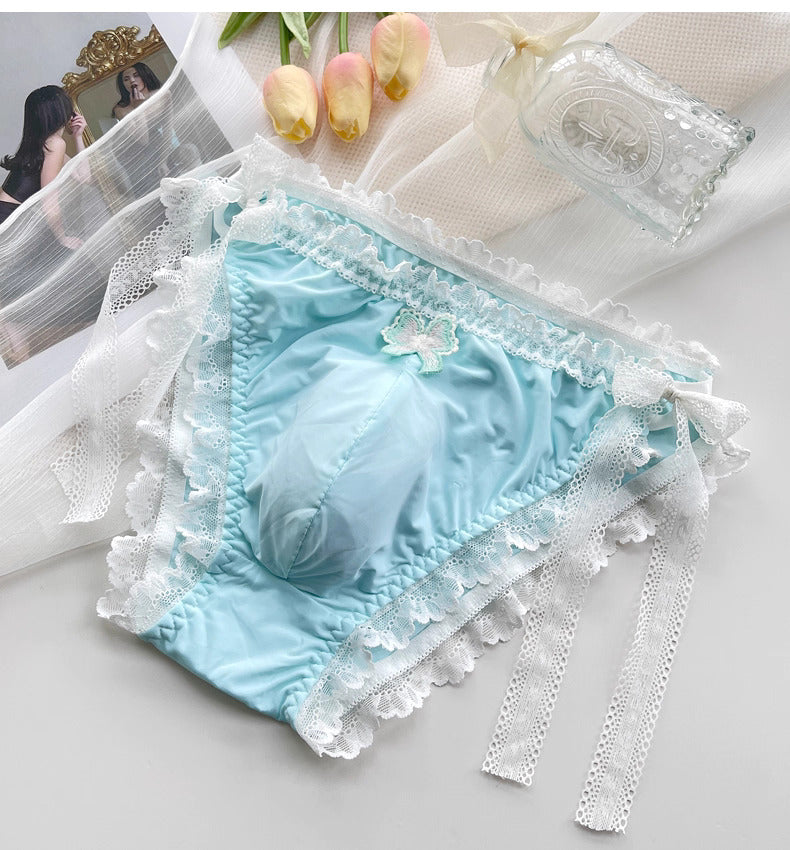 Luxury Lace Embroidered Briefs for Femboy - FU019
