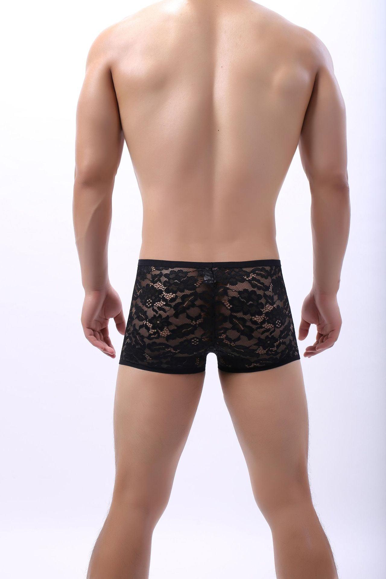 Men's Sexy Lace Boxer Briefs - PJK031 - YDressup