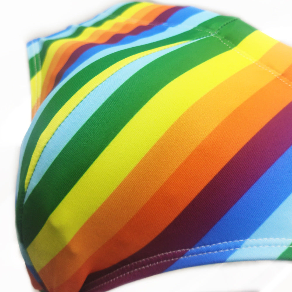 Rainbow Striped Bikini Swim Briefs - YK004 - YDressup
