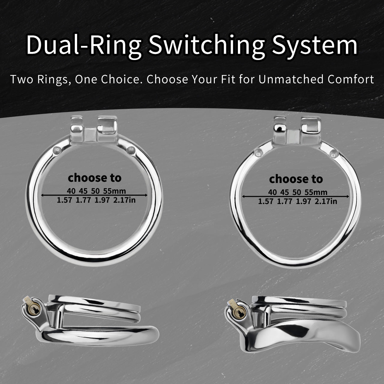 Steel Butterfly Inverted Chastity Cage with Urethral - YJS016