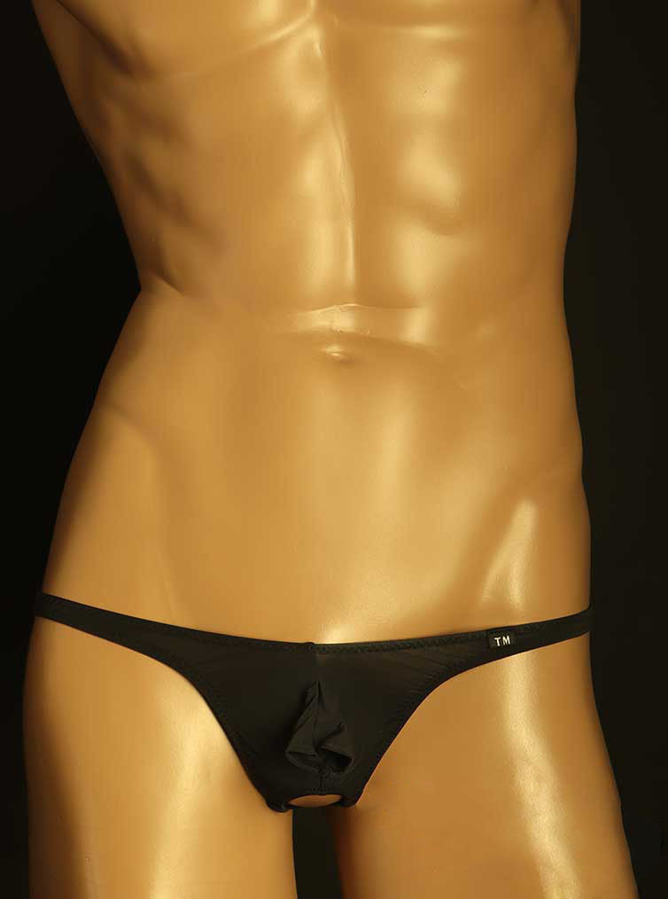Double Strap Men's Open Pouch Thong - Playful Nylon Lingerie - DZK022 - YDressup