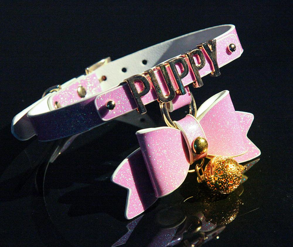 Glowing Bell Choker Collar Puppy Play Adult Sex Toy for Punishment - PJ031