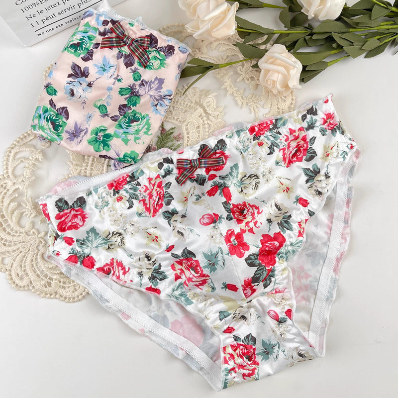 Fancy Floral Satin Lace Men's Panties - FU016