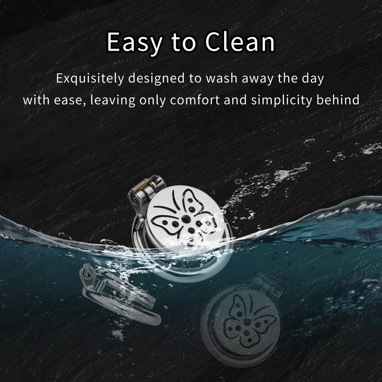 Steel Butterfly Inverted Chastity Cage with Urethral - YJS016