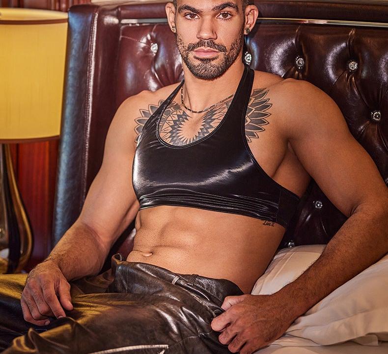 Men's Halter Neck Short Top Nightclub Sexy Lingerie - CT022 - YDressup