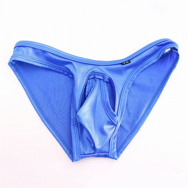 Men's Splicing Elastic Silk Thong - DZK054