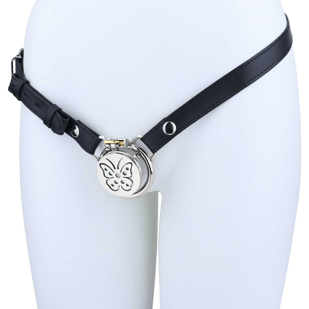 Steel Butterfly Inverted Chastity Cage with Urethral - YJS016