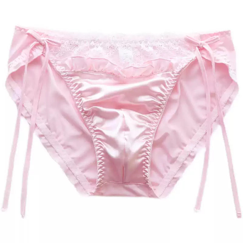 Luxury Satin Men's Bow Panties - FU011