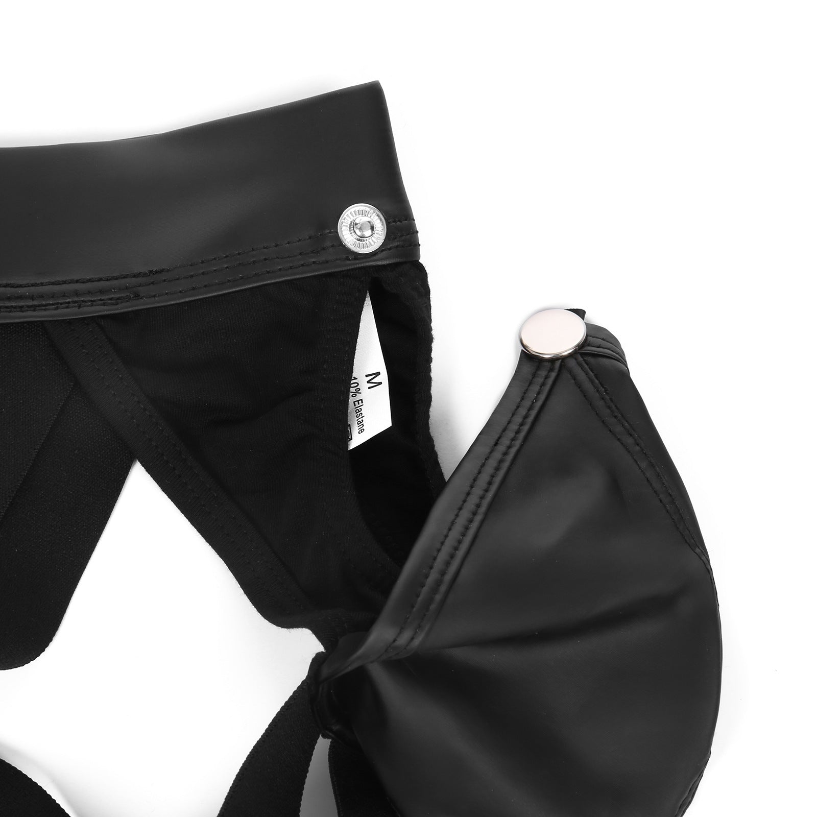 Men's Sexy Rivet Separate Hollow PU Leather Thong - HDZ040