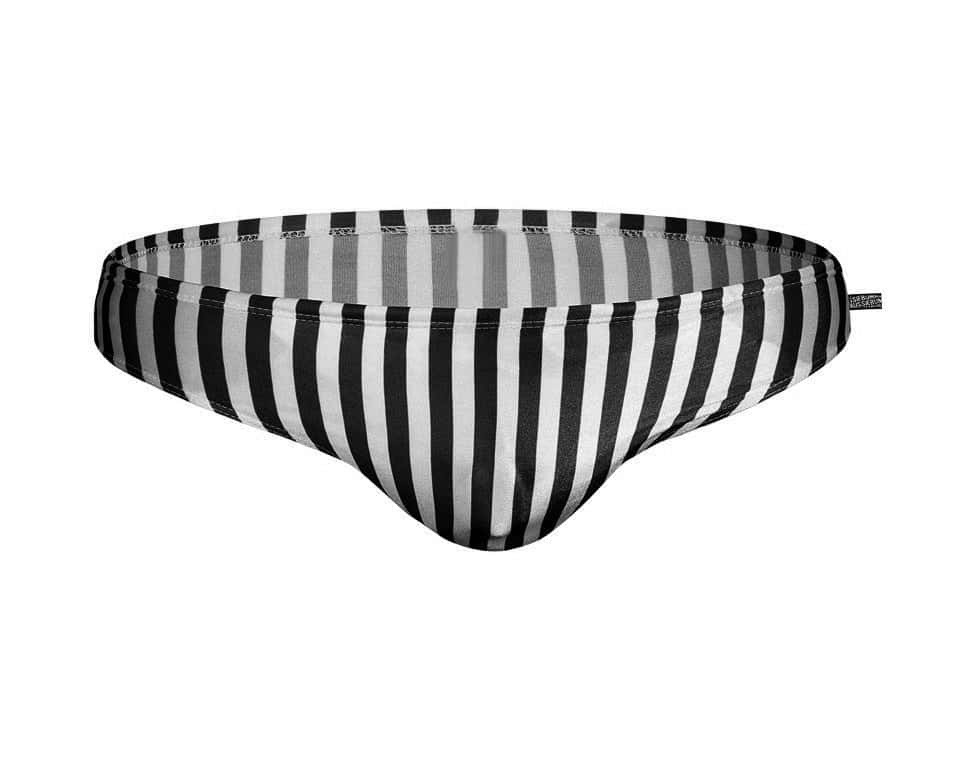 Men's Aquatic Rhythms Striped Swim Briefs - YK019 - YDressup