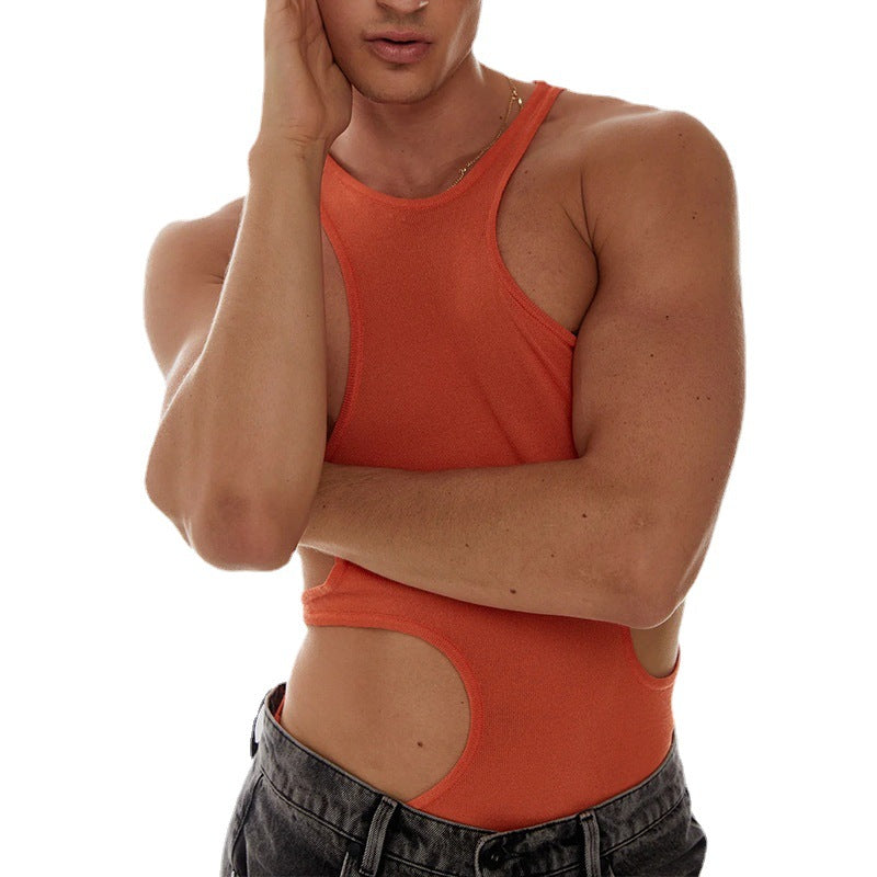 Sleek and Stylish: Men's Nightclub Fashion Tank Tops for Partywear - TT001 - YDressup