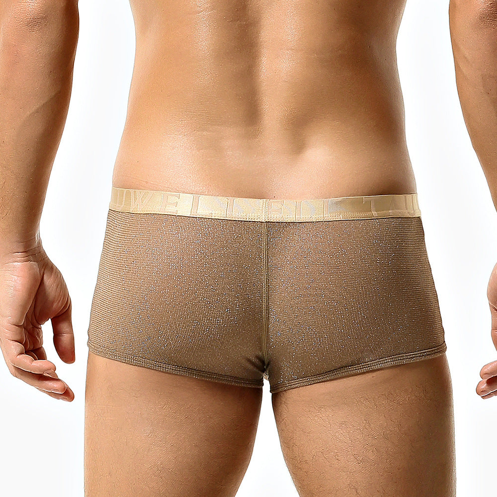 Mesh Breathable Sexy Low Waist Underpants Boxer for Man - PJK033