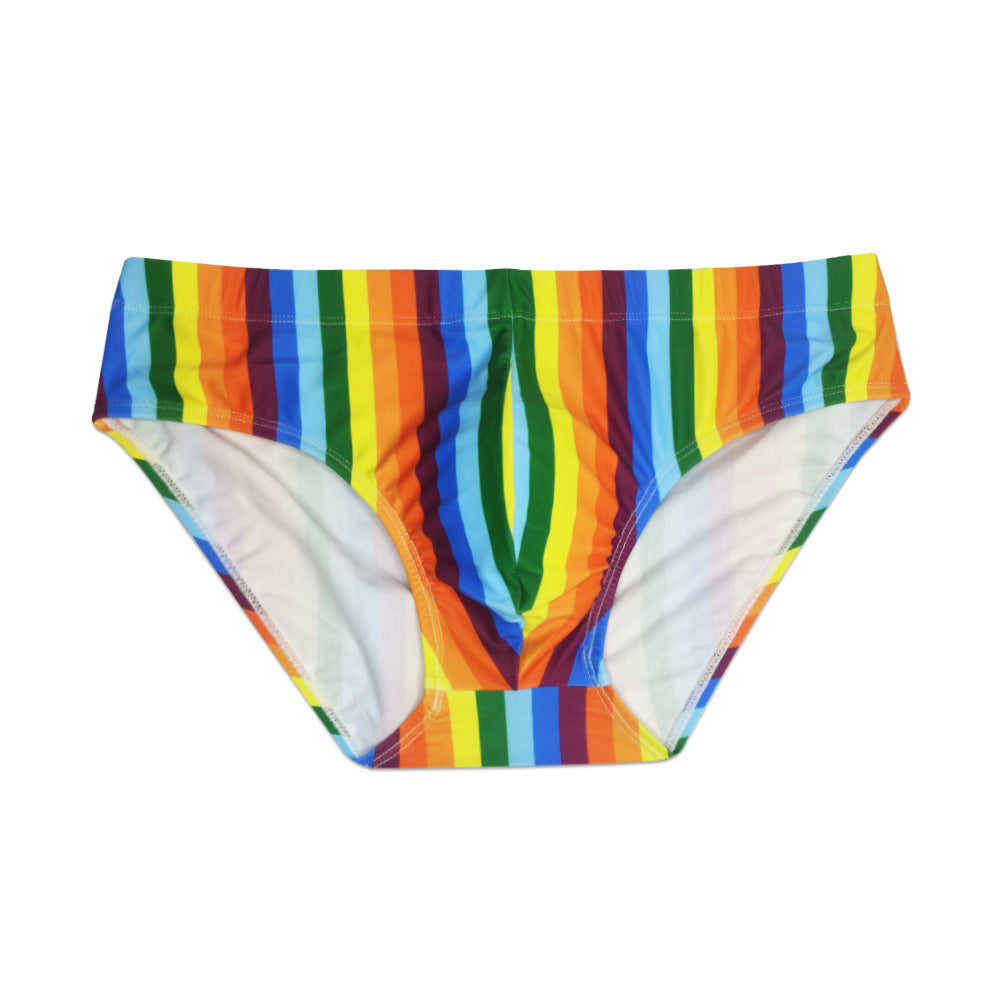 Rainbow Striped Bikini Swim Briefs - YK004 - YDressup