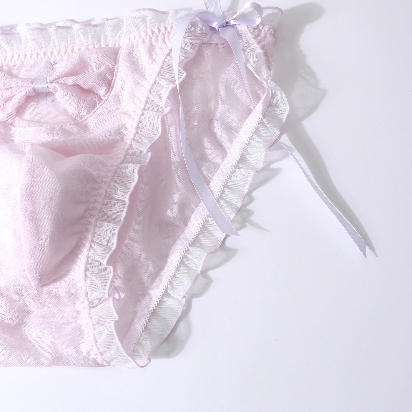 Femboy Lace Bow Triangle Panties with Pouch - FU012