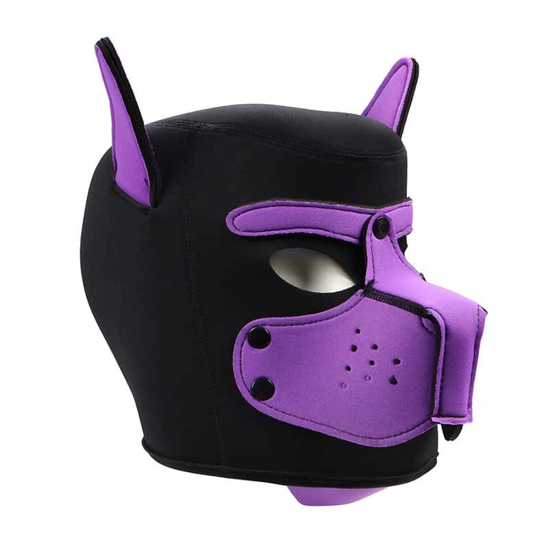 BDSM Bondage Dog Hood Mask with Detachable Nose for Roleplay - KB055