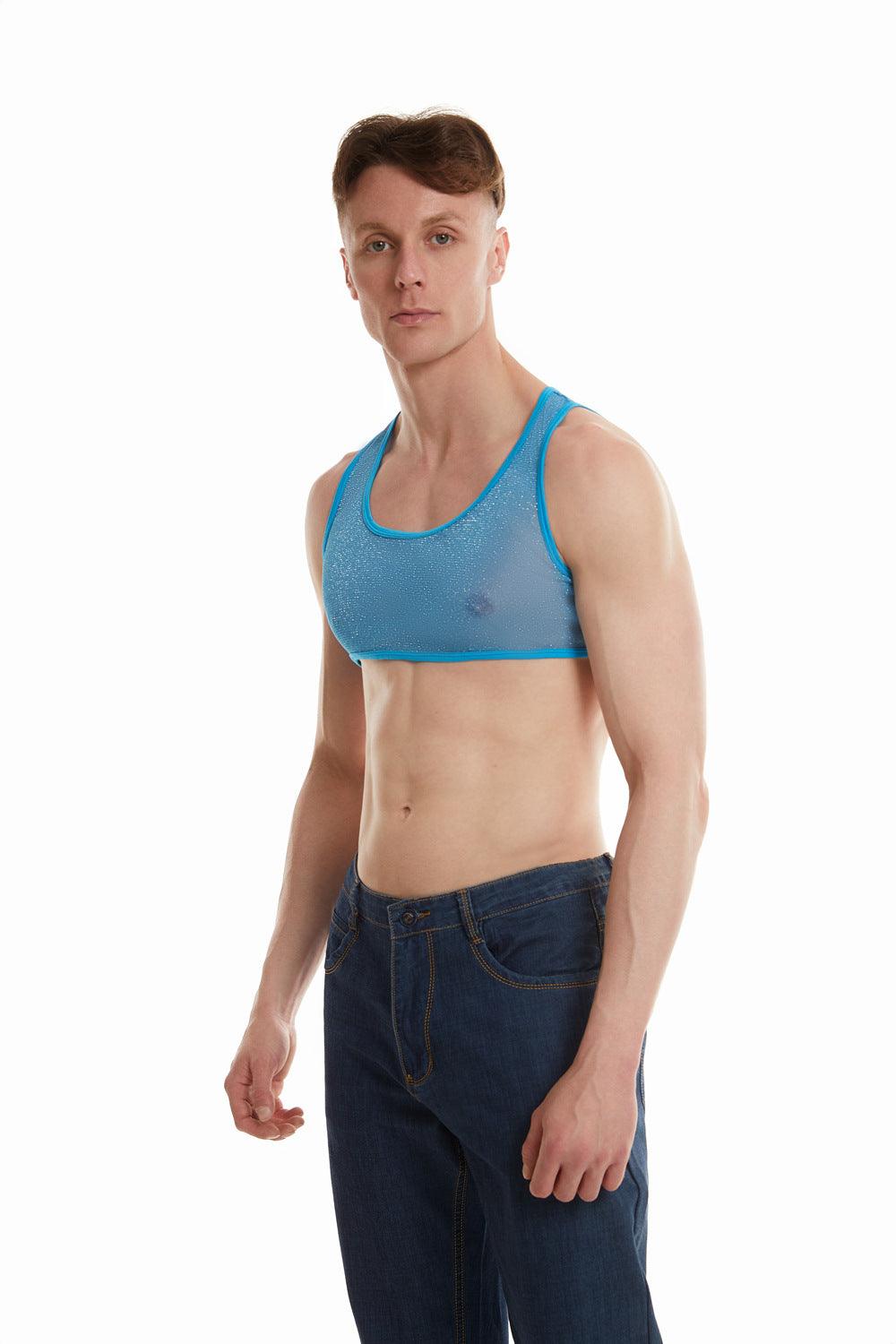 Shiny Transparent Sports Crop Top - CT023 - YDressup