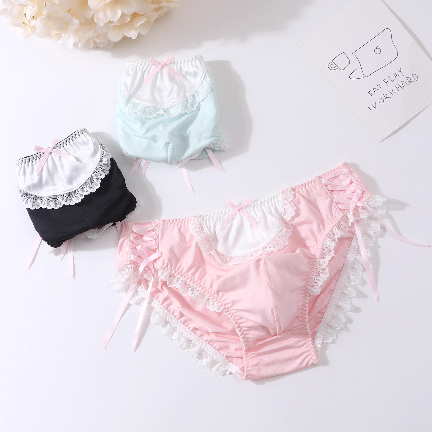 Femboy Lace Tie-Side Briefs - FU006