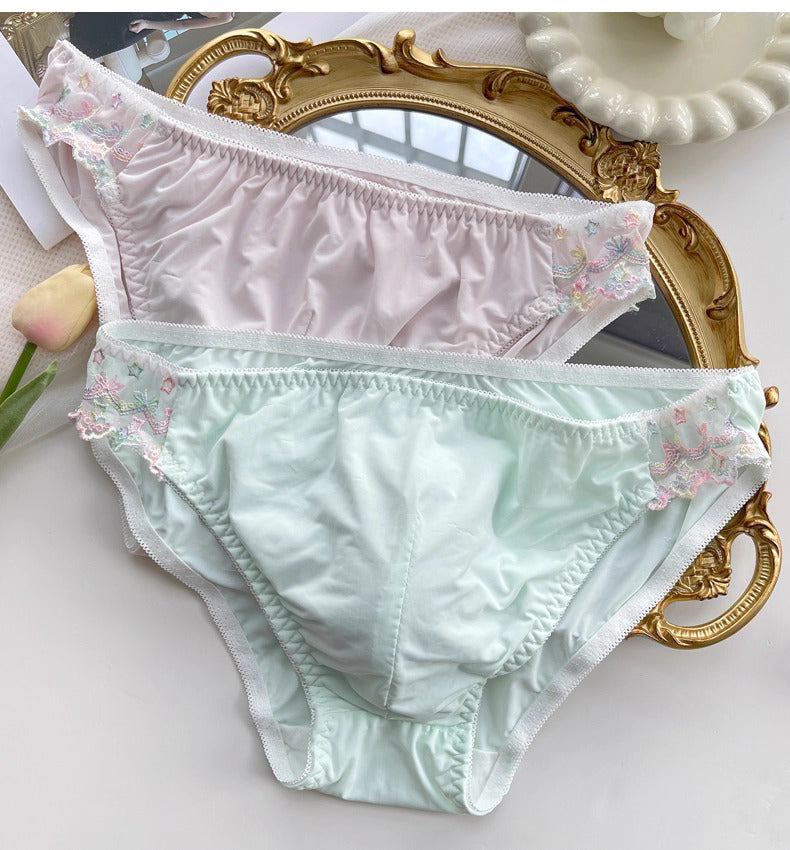 Cute Lace Embroidered Men's Panties - FU020