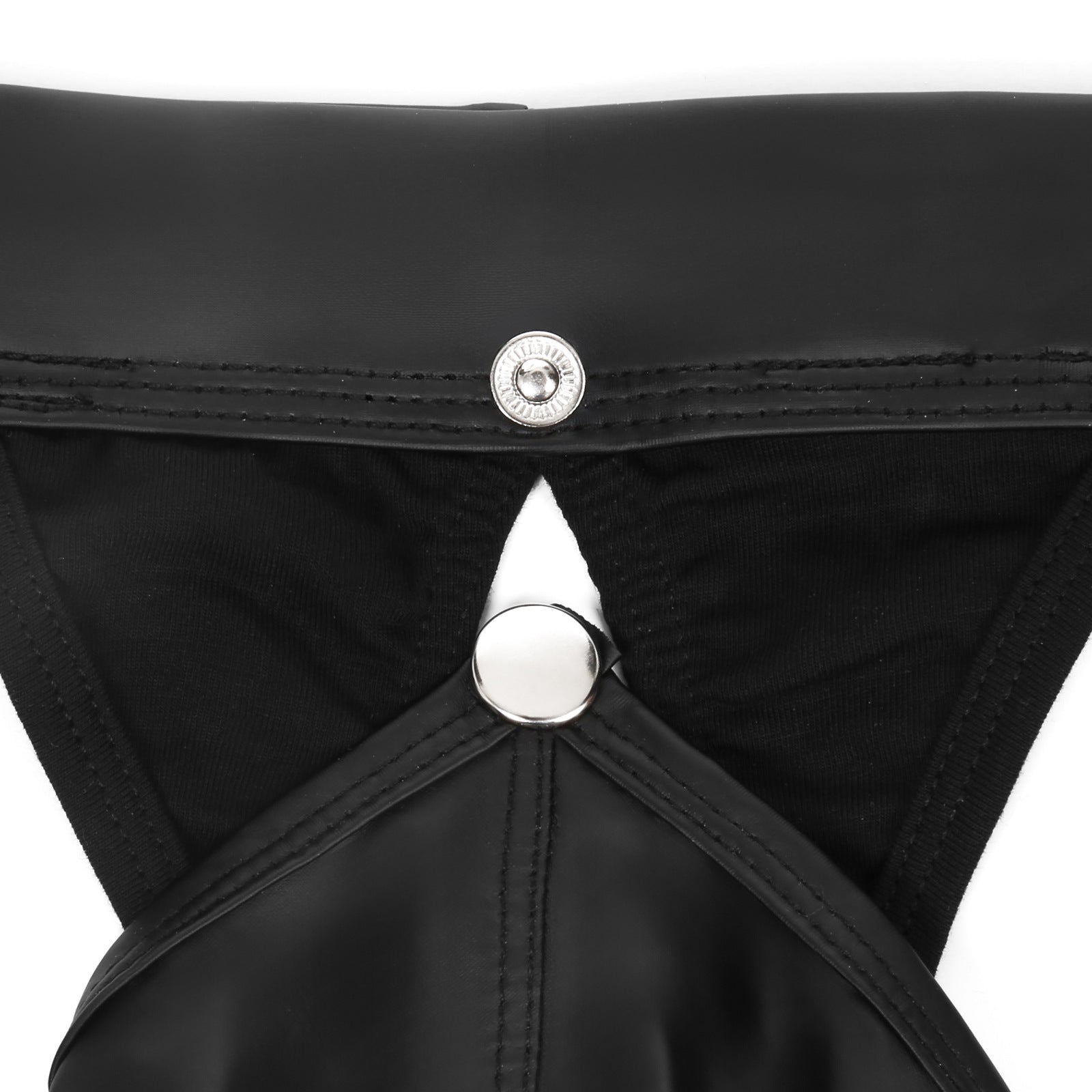 Men's Sexy Rivet Separate Hollow PU Leather Thong - HDZ040
