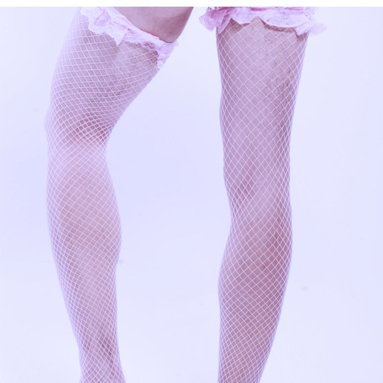 Solid Color Lace Long Tube Stockings Socks - CW012 - YDressup