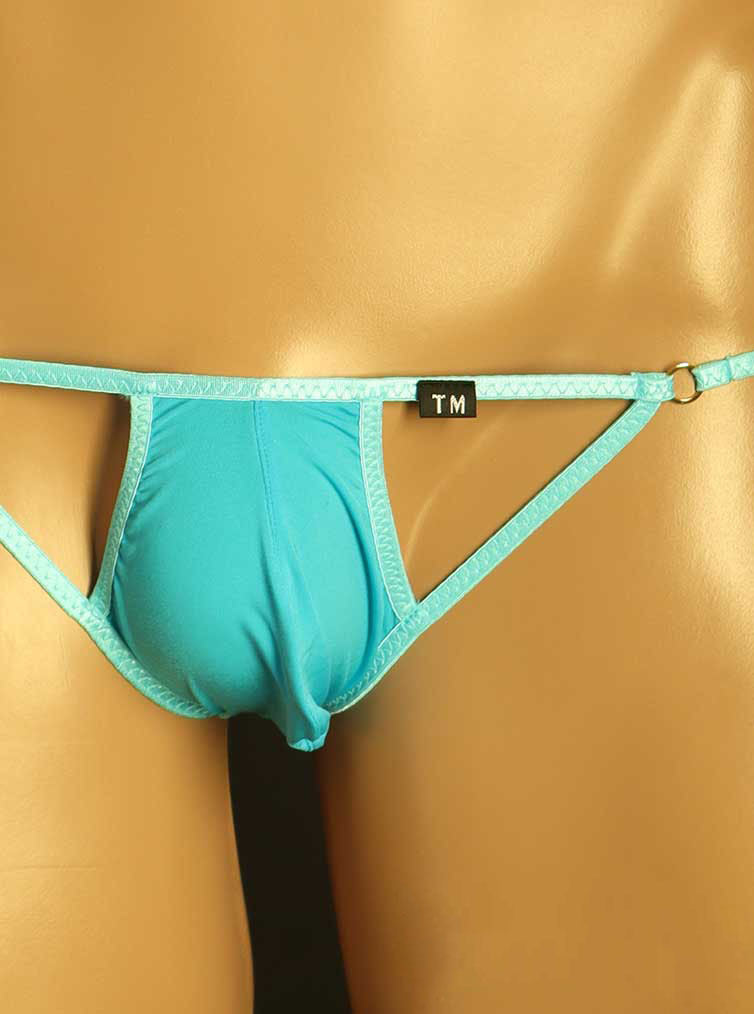 Men's Ice Silk Low Waist Sheer Briefs with Pouch - DZK062 - YDressup