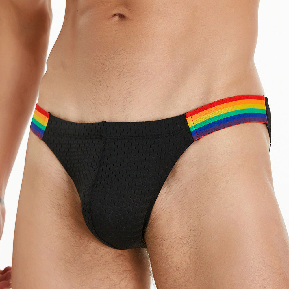 Mesh Rainbow Waistband Briefs - SJK057