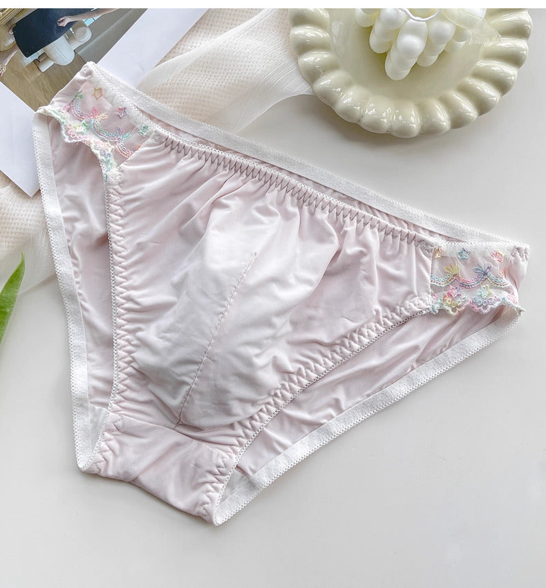 Cute Lace Embroidered Men's Panties - FU020