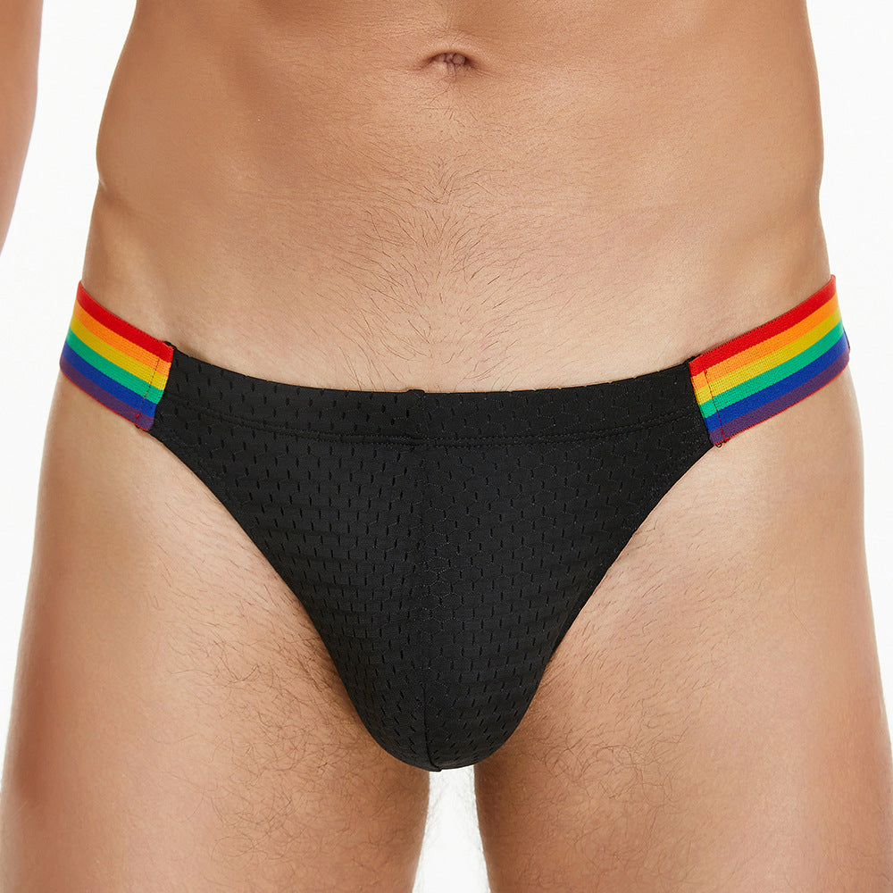 Mesh Rainbow Waistband Briefs - SJK057