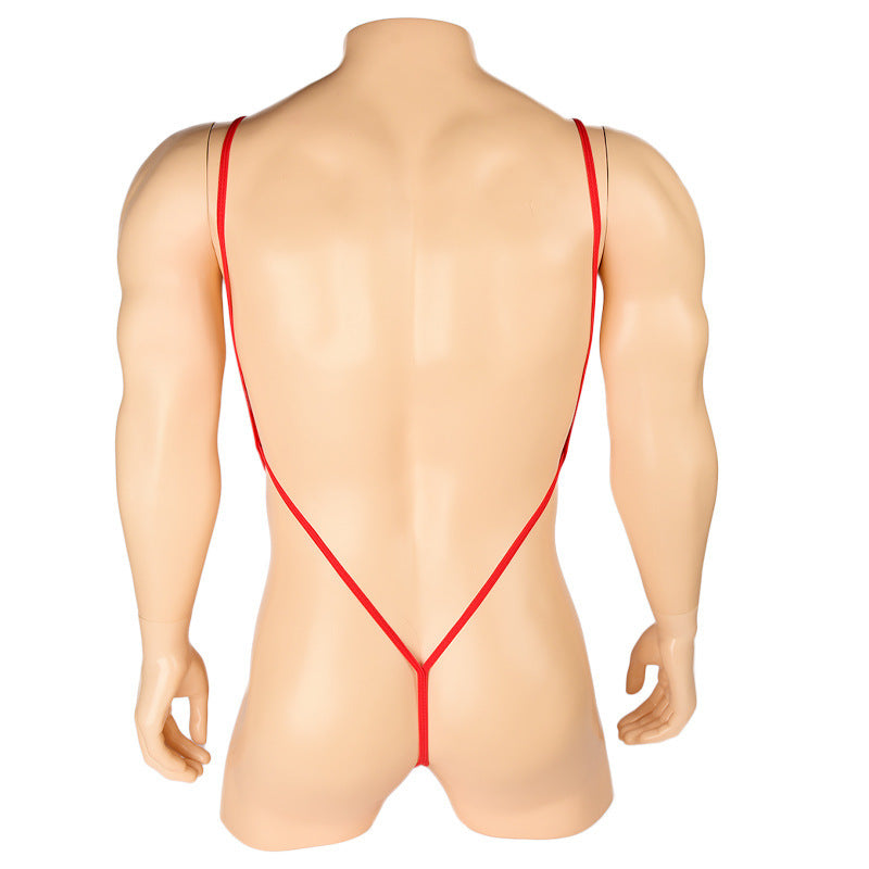 Men's Sheer Mesh Spaghetti Strap Bodysuit - LTY051 - YDressup