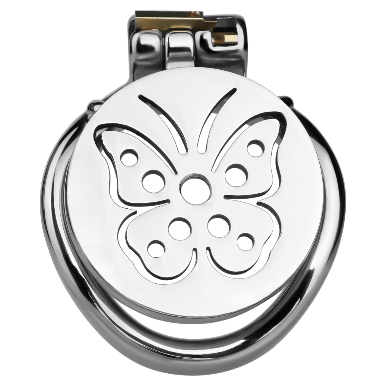 Steel Butterfly Inverted Chastity Cage with Urethral - YJS016