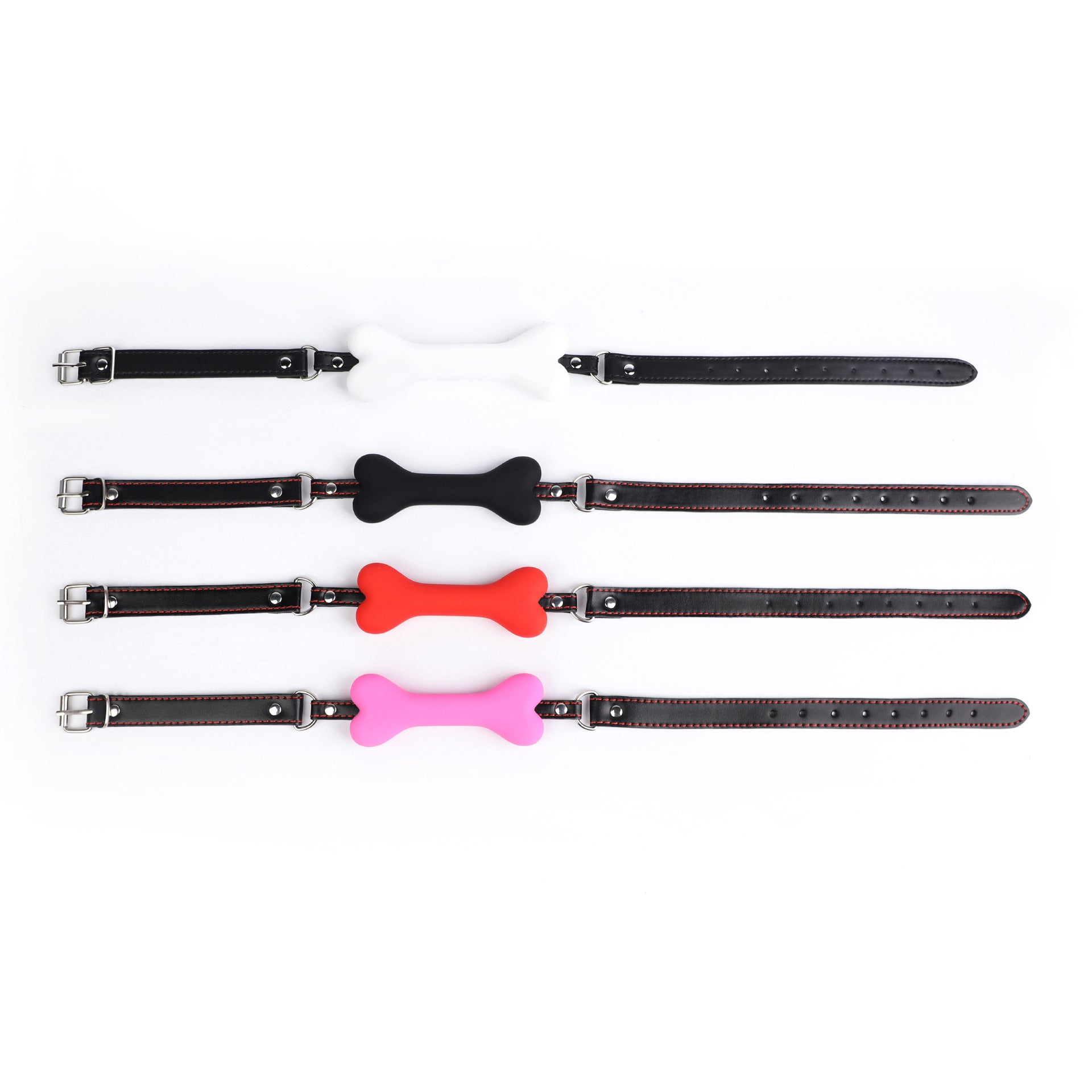 Silicone Bone Mouth Plug with Nipple Clamps for BDSM Play - PJ024