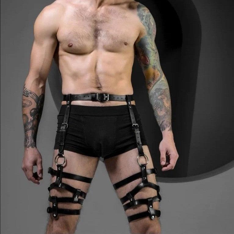 Leather Thigh Leg Garters Belt Harness Punk Body Cage - KB002