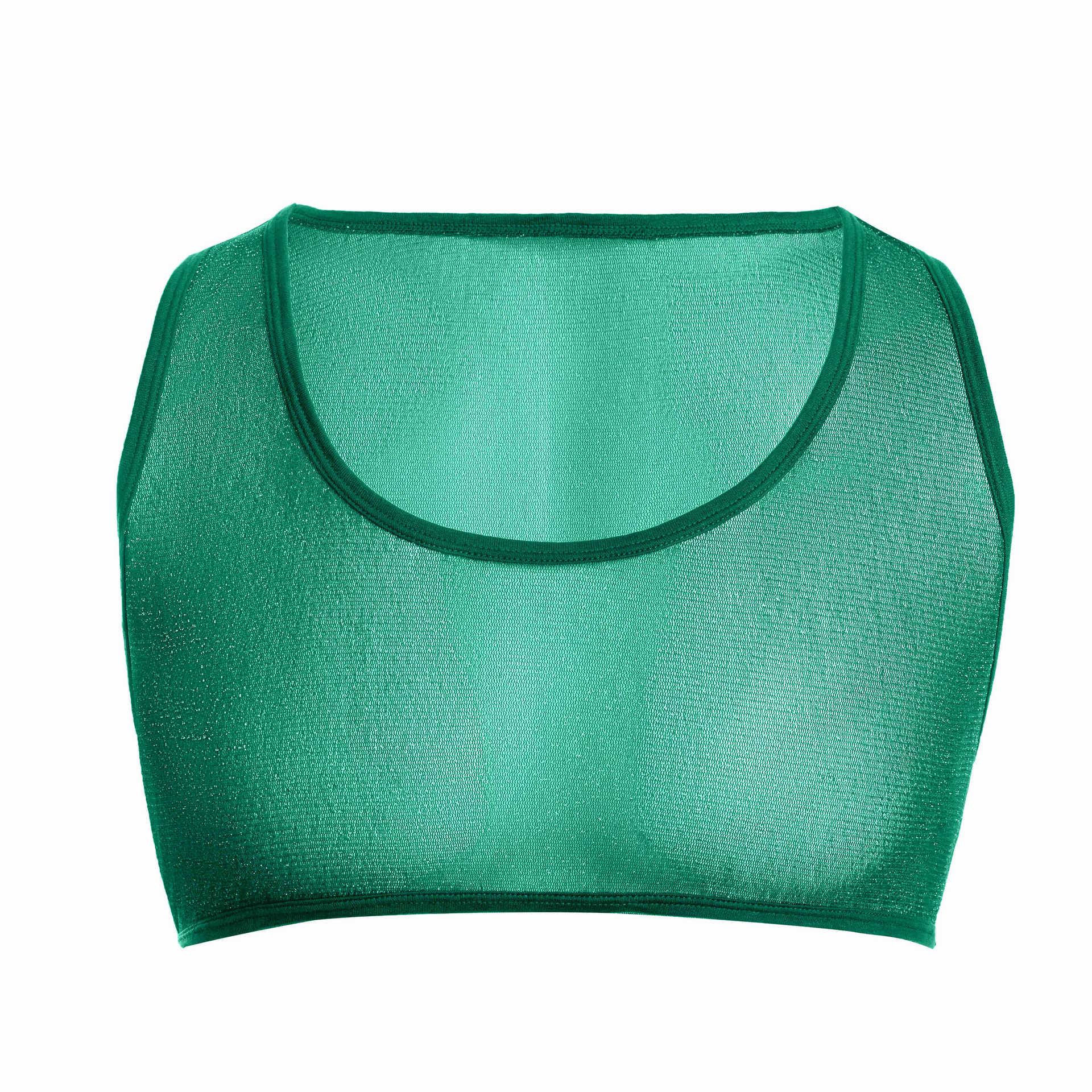 Shiny Transparent Sports Crop Top - CT023 - YDressup